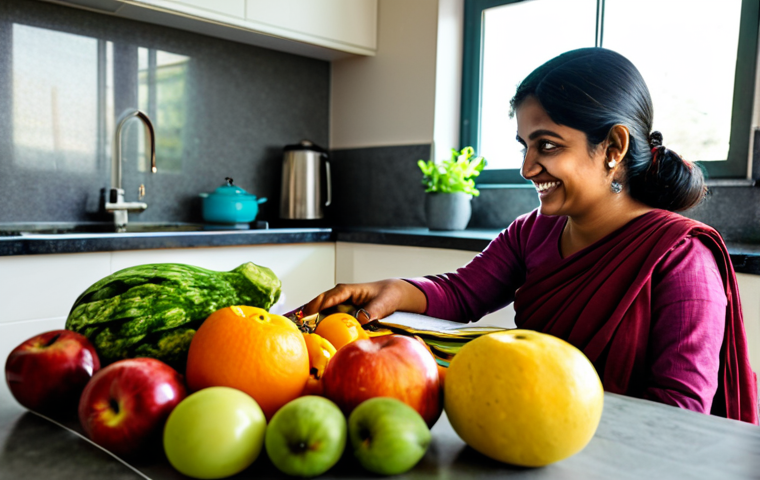 가정 경제 활용법 - **Prompt:** A Bengali woman in a modest sari, smiling warmly, teaching her daughter about budgeting ...