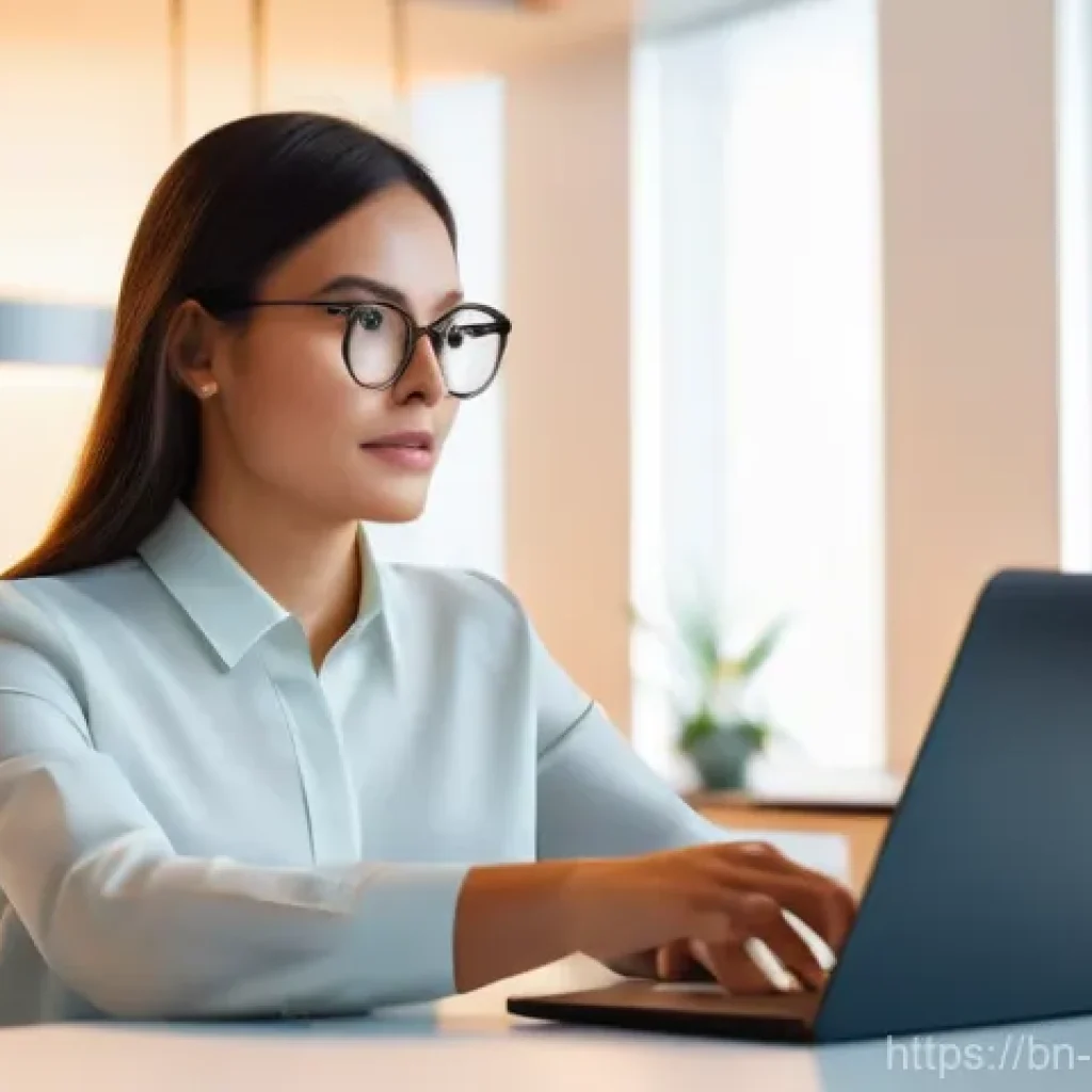 워드 자동화 기능 활용법 - **Prompt: "The Efficiency Wizard"**
    A young professional woman, dressed in a smart casual busine...