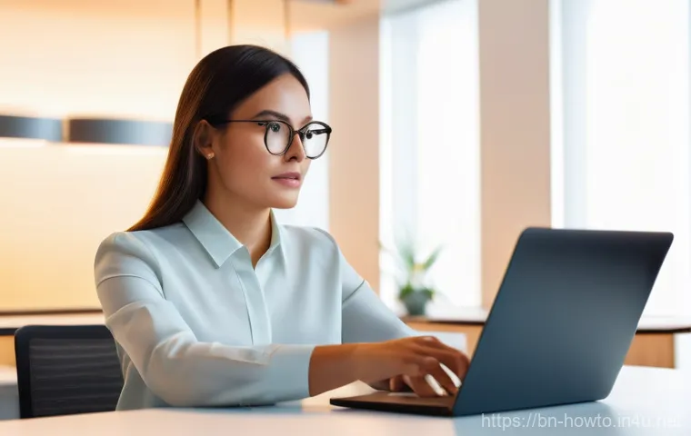 워드 자동화 기능 활용법 - **Prompt: "The Efficiency Wizard"**
    A young professional woman, dressed in a smart casual busine...