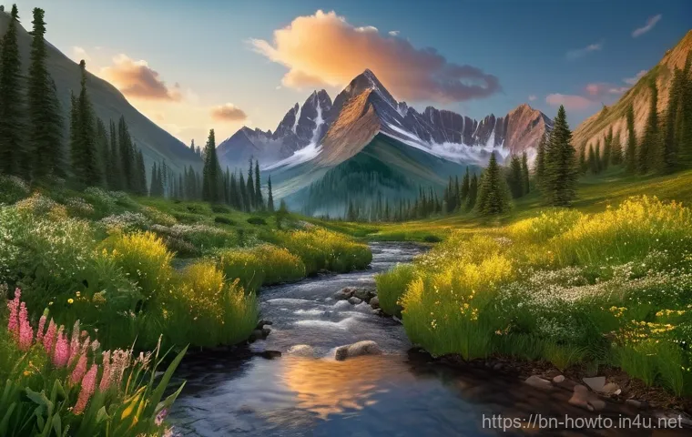 사진 보정 앱 활용법 - Prompt 1: Serene Mountain Morning**