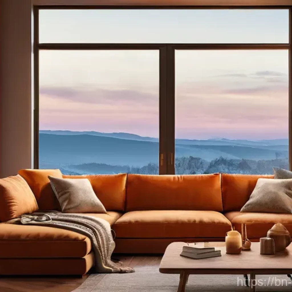 스마트 조명 활용법 - **Prompt: A cozy and modern living room illuminated by smart lights. The lighting casts a warm, invi...