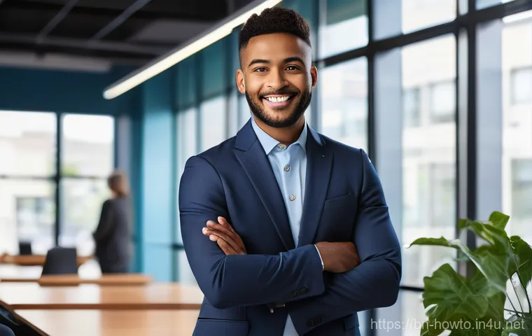 링크드인 프로필 활용법 - **Prompt:** A confident and modern young professional, of diverse background, dressed in stylish bus...