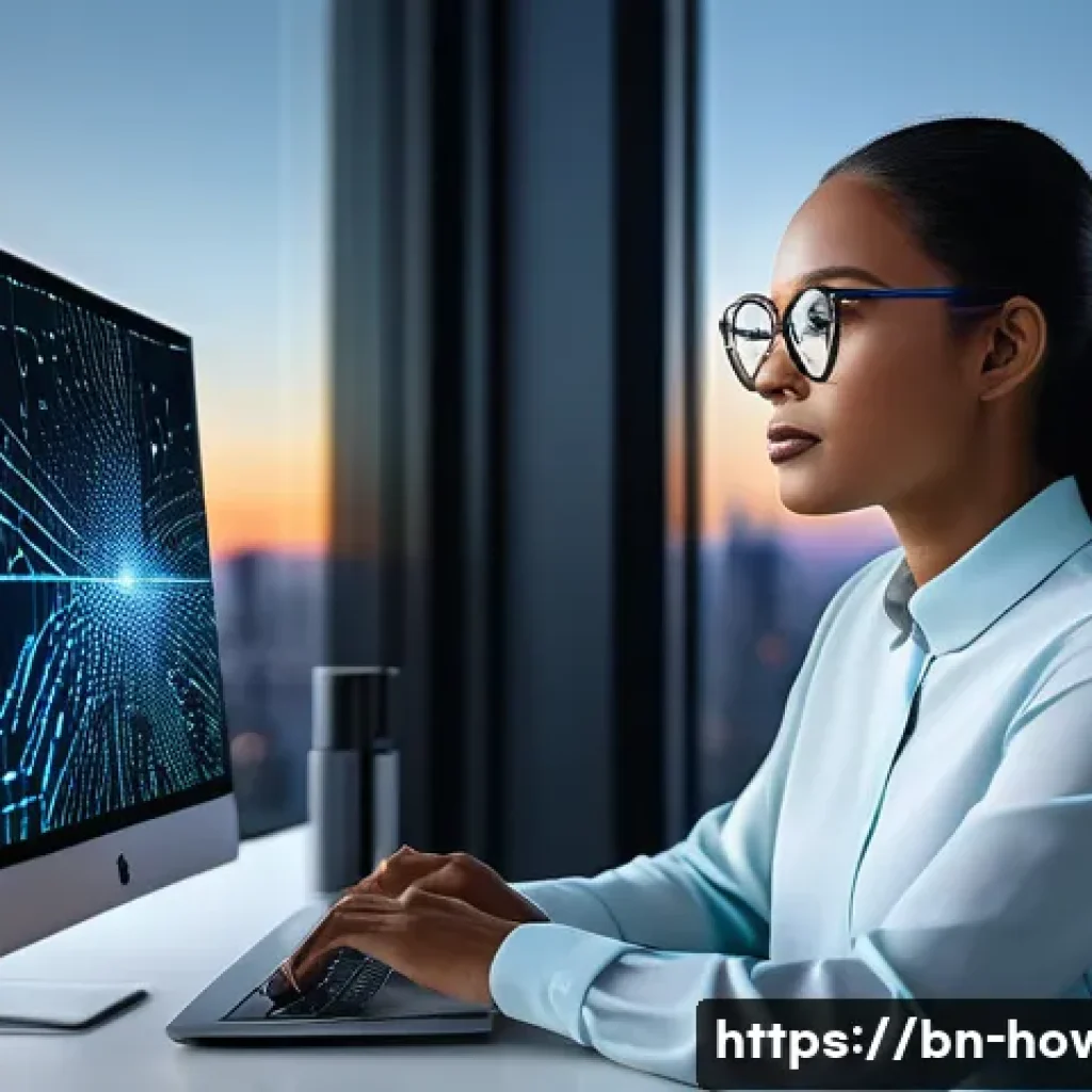 검색광고 활용법 - **AI-Powered Content Creator's Success:** A dynamic, full-shot image of a young, diverse content cre...