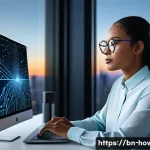 검색광고 활용법 - **AI-Powered Content Creator's Success:** A dynamic, full-shot image of a young, diverse content cre...