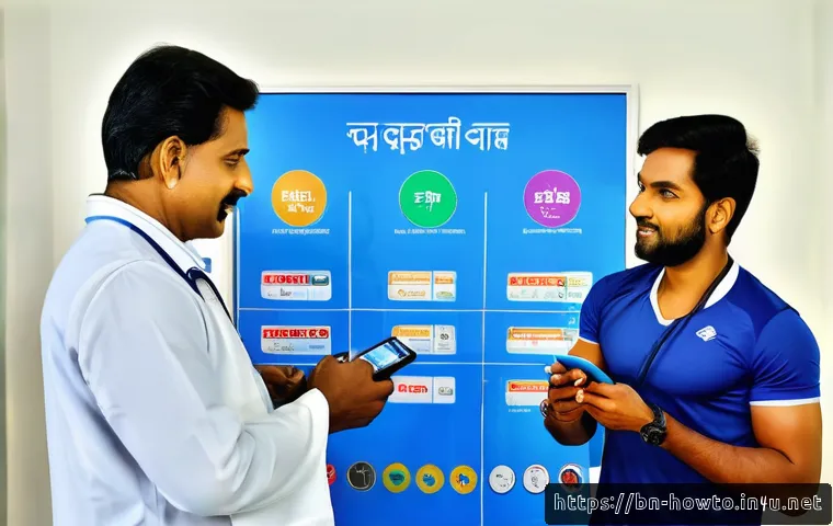 피트니스 앱 활용법 - A detailed scene of a Bengali man consulting with a fitness expert in a bright, modern clinic settin...